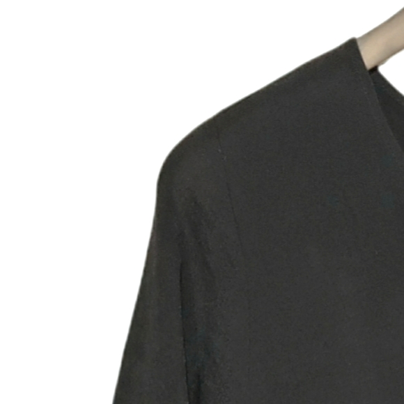 Fever Roll-tab Sleeve Black Short Sleeved Top Blouse Shirt Women's Small NWT - Picture 3 of 8